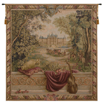 Charlotte Home Furnishings Inc. Verdure Au Chateau I French Tapestry Wall Hanging 58 X 55 Inch Viscose Cotton And Polyester Blend Wall Art Woven In France Perfect For Home Decor And Wall Decor