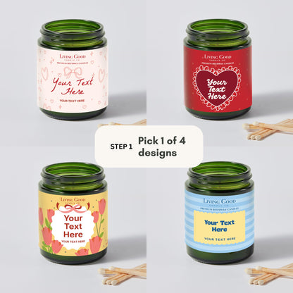 Personalized Message Pure Beeswax Candle for Her & Him - 3 Scent Choices: Palo Santo - Coastal Breeze - Tranquility - Non-Toxic & Pet Friendly - Gift for Wife Girlfriend Mom Dad - 5.5 OZ