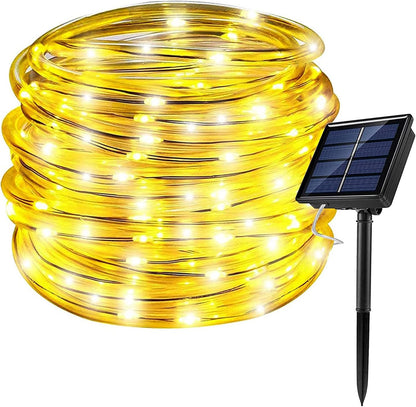16.5 50 RUICHEN Solar Rope Lights Outdoor String Lights, Ft LED Tube Light Waterproof Copper Wire Fairy Lights