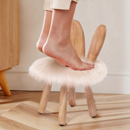 XXYOUPIN 1-4 Design1pack/Pearl Bunny Chair for Kids Years, Wooden Base with Removable Cushion,Anti-Tip Toddler