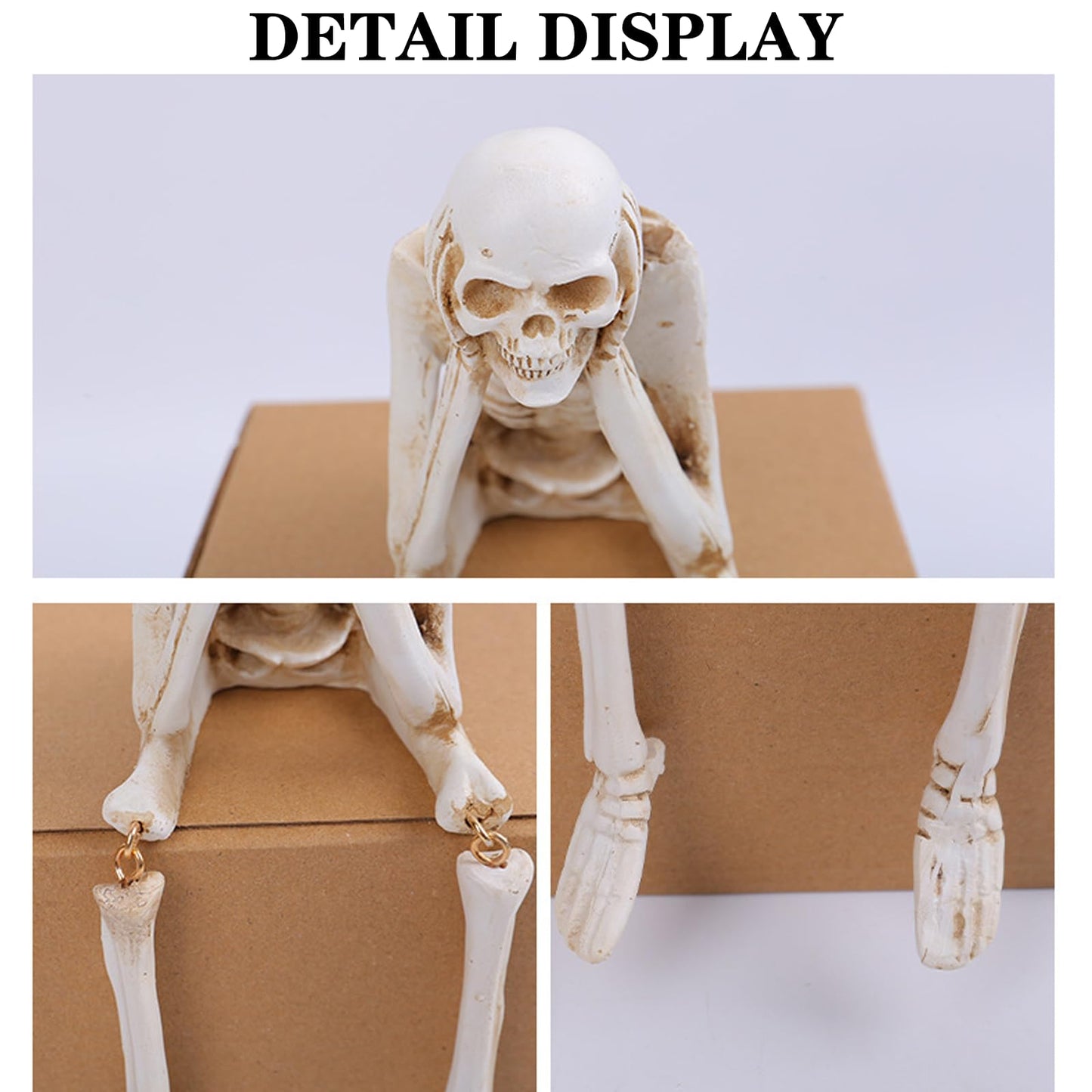 Arcticbird Set of 3 Halloween Skeleton Statues, See Speak Hear No Evil Halloween Skeleton Decorations, for Graveyard, Haunted House, Hallo-ween Decorations for Indoor and Outdoor