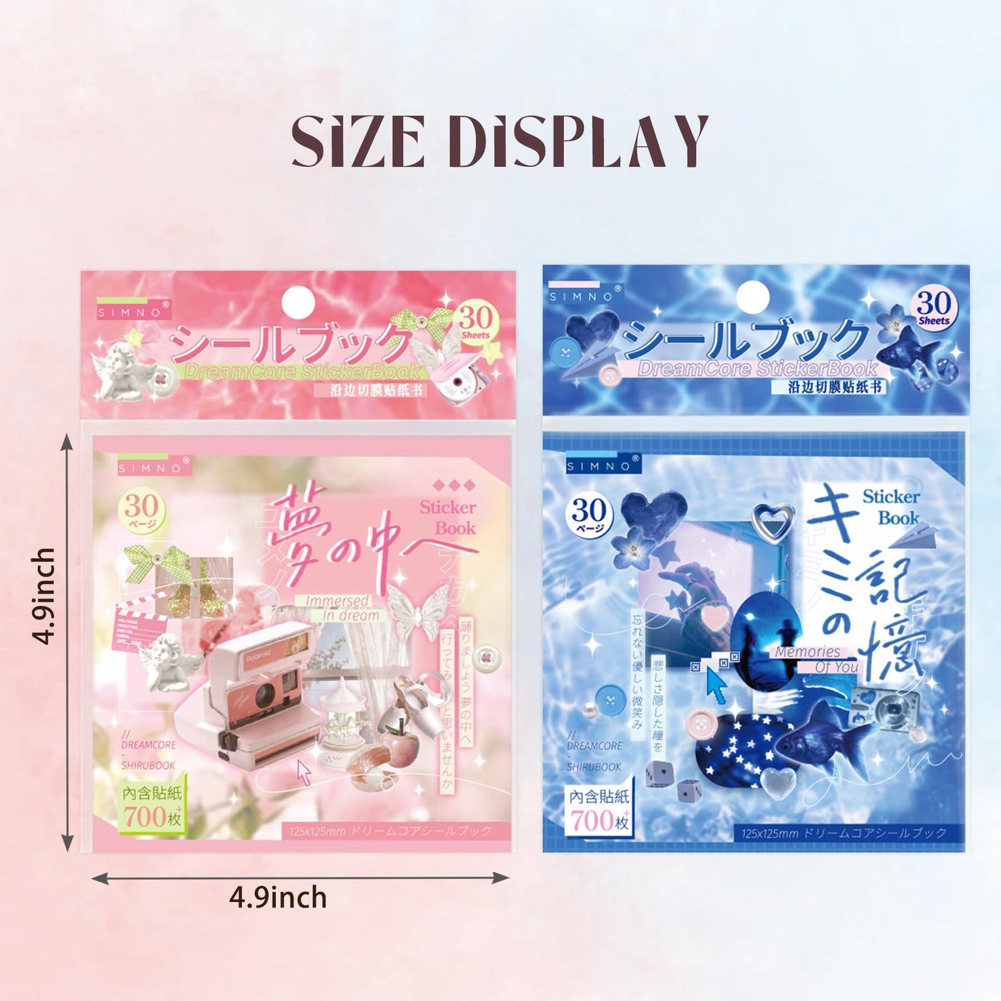 Dreamcore Japanese Aesthetic Sticker Book, 700+ Die-Cut Glossy and Matte Stickers, 30 Sheets, 2 Styles for Journaling, Scrapbooking, Planners-Prayer Board Supplies-Vision Board Supplies