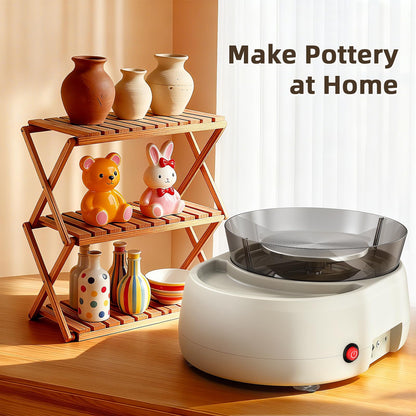 Pottery Wheel for Beginners - Upgraded Pottery Wheel with 6" Turntable with Two-Way Rotation, 2.2lb Clay, Art Supplies Sculpting Tools, Craft Gifts for Teens Kids Adults (Grey)