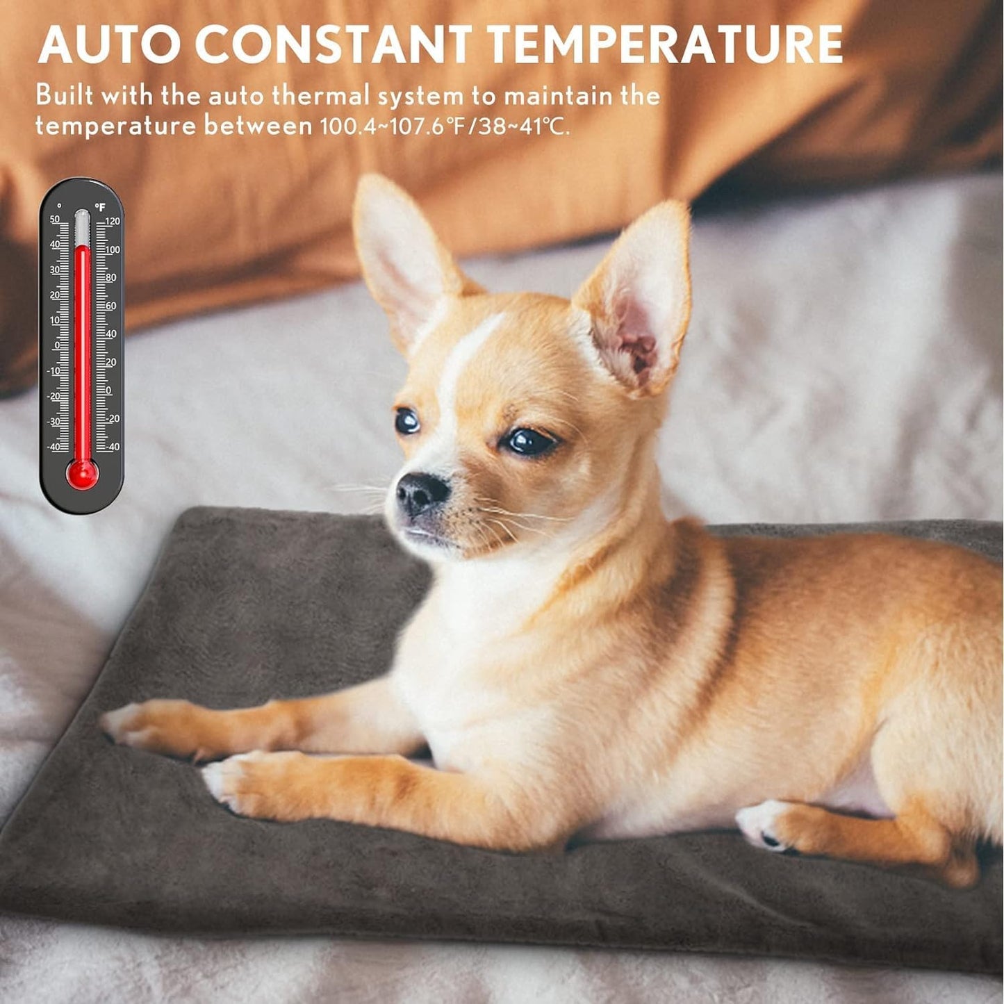 PETNF Outdoor Pet Heating Pads for Dog,Soft Electric Blanket Auto Temperature Control,Heated Mat for Dog House,Whelping Supply for Pregnant New Born Stray Feral Cat Puppy,Safe