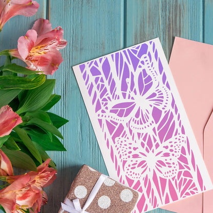 Stencils for Crafts Reusable Texture Stencils Background Stencil Leaf Floral Templates for Painting on Wood Furniture Card Canvas Paper Scrapbook