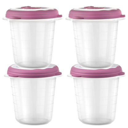 12 oz Plastic Soup Freezer Containers With Lids Reusable, Airtight Microwave Food Storage Container For Meal Prep Home-Made Soup To Go, Dishwasher Safe, Steam Vent Lids BPA-Free - 1.5 Cup - Set of 4