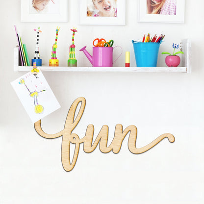 Woodums – Fun Script Wooden Wall Art Decor, Unfinished Wood Sign for Family Room Decor, Charlie Script Letter Wood Cutout, Inches Wall Decorations for Living Room 8 x 4