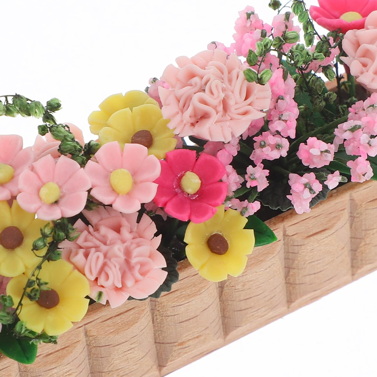 GANAZONO 2pcs Miniature Flower Bed Dollhouse Garden Planter Bed Mini Window Box Micro Landscape Decoration Fairy Garden Dollhouse Accessories