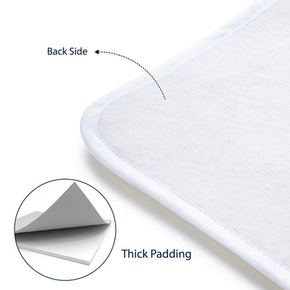 Encasa Homes Ironing Mat/Pad (Small 28"x20") with 3mm Padding & Silicone Iron Rest for Steam Pressing on Tabletop or Bed - Heat Resistant, Portable, Quilting & Travel Blanket - Daisy Grey