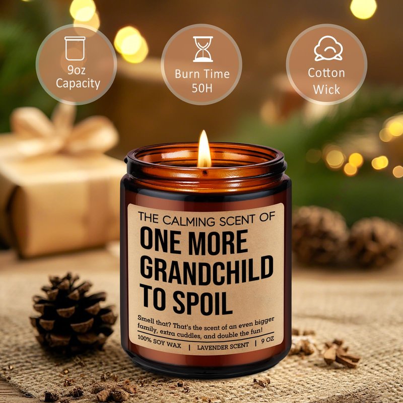 Miracu One More Grandchild Candle, Pregnancy Announcement for Grandparents, Baby Announcements Ideas, Pregnancy Reveal to Parents, Funny 2nd, Second Baby, Grandparents Again Gifts for Grandma Grandpa