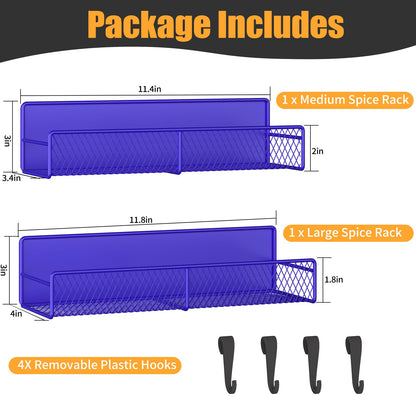 Magnetic Spice Rack for Refrigerator, 6 Pack 100% Metal Strong Magnet Shelf, Space Saving Spice Organizer, Home Kitchen Laundry Room Storage Organization W/ Paper Towel Holder, Utensils Racks (Grey)
