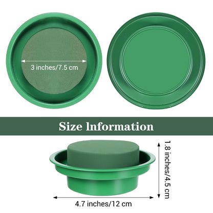 16 Pack Round Floral Foam with Bowls, Green Wet Flower Arrangement Kit, DIY Supplies for Wedding Birthday Party Table Centerpiece Decor, Fresh Artificial Flowers