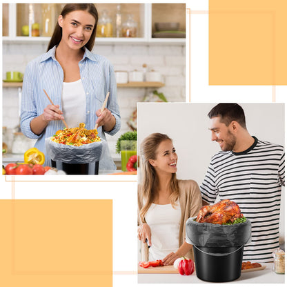 Teling 50 Pack 5 Gallon Bucket Liner Bags Clear Ice Bucket Liners Turkey Brine Disposable Marinating Container Bag for Storage Food, Leak Proof，20 x 28 Inches(3 Mil)