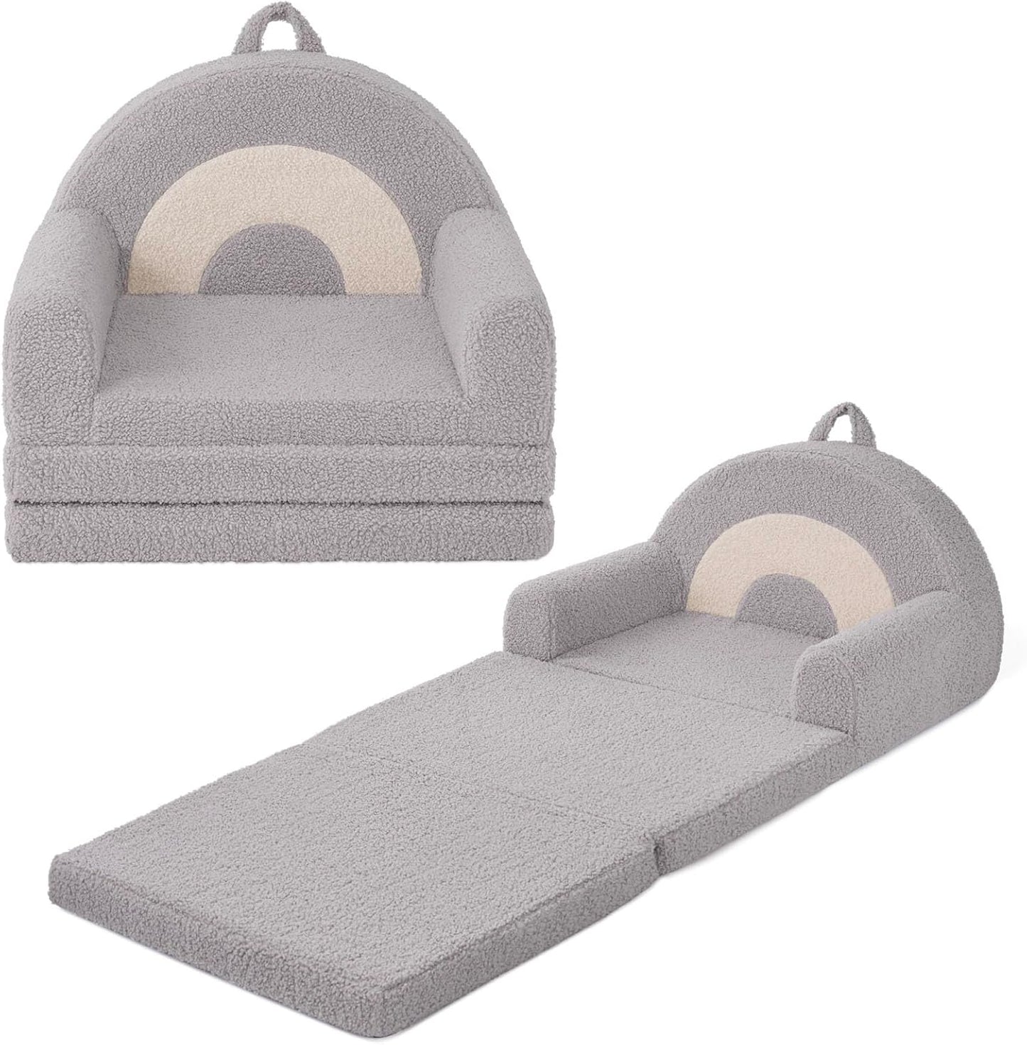 2-in-1 Blissful Diary Foldable Toddler Couch, Comfy Toddler Chair & Lounger for Reading,Playroom, Kids Couch Sofa
