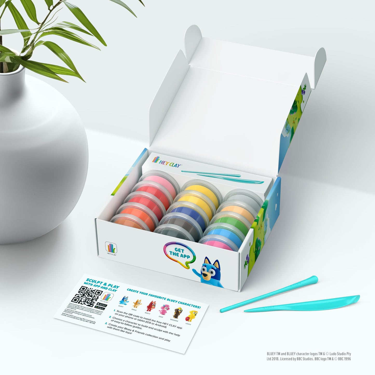 HEY CLAY Bluey & Friends - Air-Drying Clay for Kids - Arts and Crafts Creative Modeling Clay Kit Children Ages 4-8 (Full Set (6 Characters))