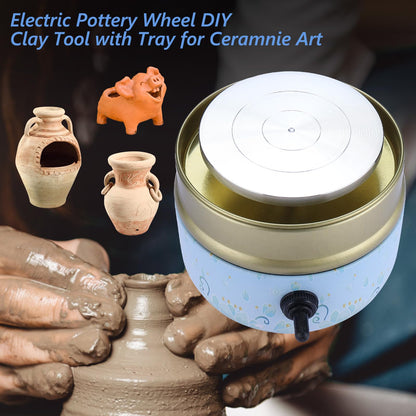 Toolly Electric Mini Pottery Wheel, Small Pottery Wheel, Adjustable Speed Pottery Wheel Forming Machine with Tray