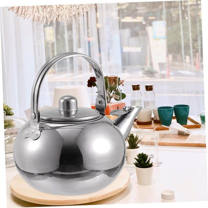 1pc Metal Tea Kettle with Infuser, Stainless Steel Pot Filter Screen for Coffee