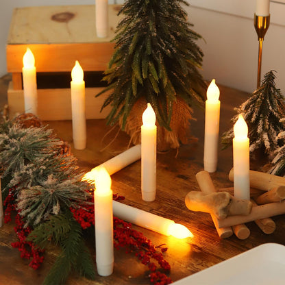 MUMCHASI Flameless Candles with Remote, Battery Operated Candlesticks, Led Taper Candles with Timer, Flickering Electric Candleslights for Home Party Christmas Decor H: 6 inches 12 Packs