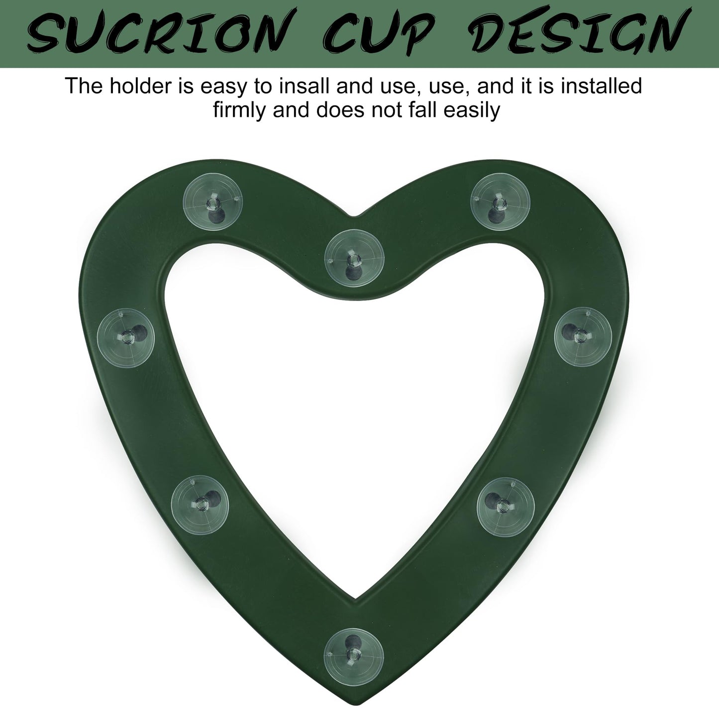 Heart Floral Foam Cage for Fresh Flowers,with Wet Floral Foam Blocks and Suction Cup, Suitable for Wedding,Home,and Garden Decorations.