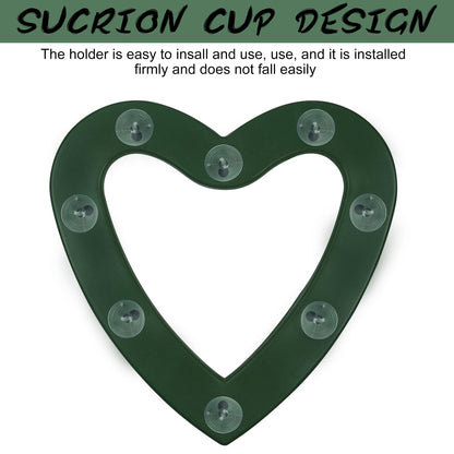 Heart Floral Foam Cage for Fresh Flowers,with Wet Floral Foam Blocks and Suction Cup, Suitable for Wedding,Home,and Garden Decorations.