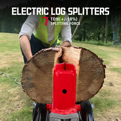 PowerSmart Electric Log Splitter & Wood Chipper 2-in-1 Bundle: 7-Ton Hydraulic Splitter for 20" Logs & 15-Amp Chipper for 1.77" Branches, Perfect Combo for Yard Cleanup & Firewood Making