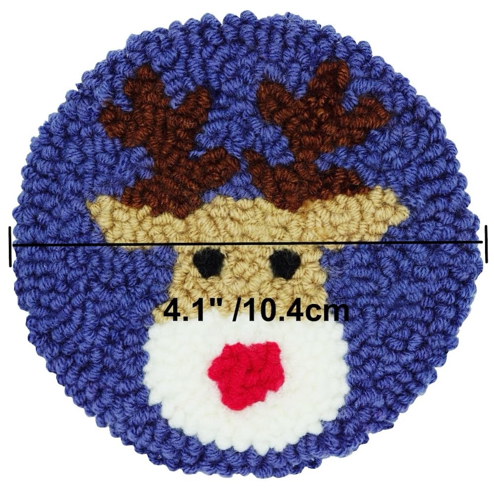 Mefatus Punch Needle Kit for Beginners Adults Kids Keychain Accessories for Backpacks, Bags, Car Key Ring Easy Punch Needle Embroidery Kit Tool Threader Fabric Hoop Yarn Rug Tufting