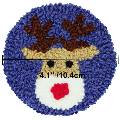 Mefatus Punch Needle Kit for Beginners Adults Kids Keychain Accessories for Backpacks, Bags, Car Key Ring Easy Punch Needle Embroidery Kit Tool Threader Fabric Hoop Yarn Rug Tufting