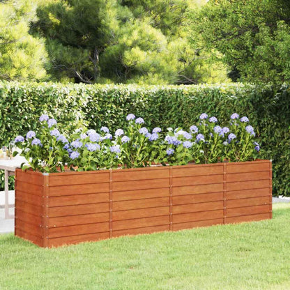 Mhdvray Corten Steel Large Raised Garden Bed 126x31.5x30.3 in Rusty Rectangular Planter Box for Vegetables Herbs Flowers Outdoor Patio Terrace
