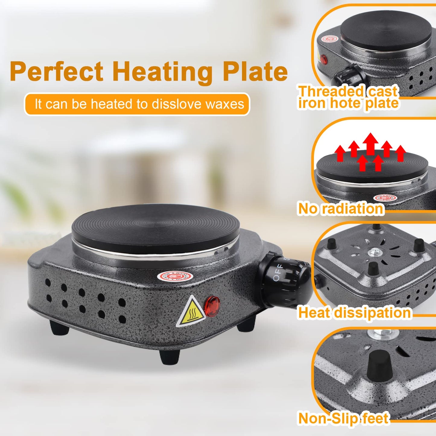 BBAXI Candle Making Kit with Electronic Hot Plate,Candle Wax Melter for Melting,Including Melting Pot, Hot Plate,1lb Soy Wax,Stain Spoon,Cotton Wicks,Center Devices,Wick Stickers