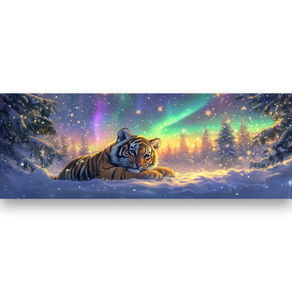 Bimkole Large Diamond Art Kits for Adults Tiger, Full Drill 5D DIY Rhinestone Embroidery Set Paint with Diamonds Art Aurora by Number Kits Cross Stitch Home Wall Craft Decoration 31.5x11.81 Inch