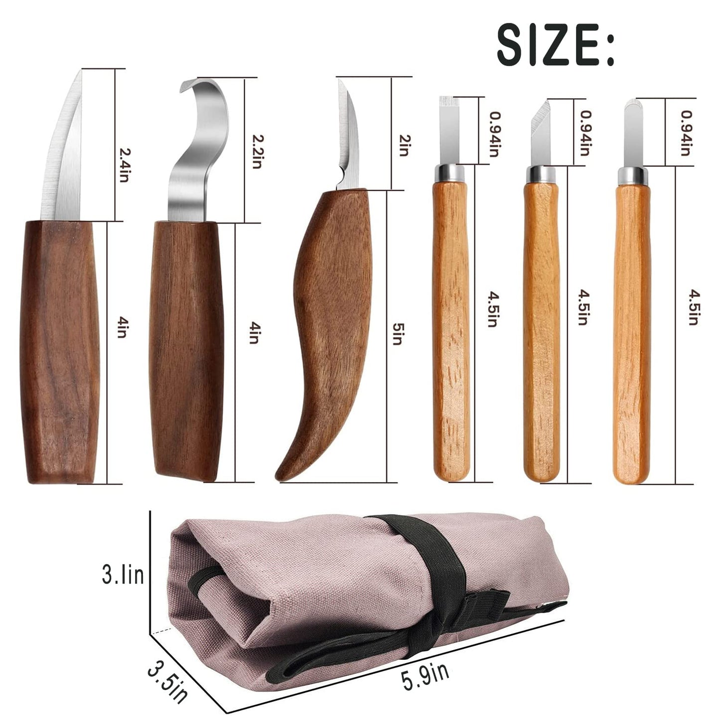 10Pcs Wood Carving Kit, Beginner Set With Resistant Gloves, Spoon & Whittling Knife, Sandpaper for Woodworking