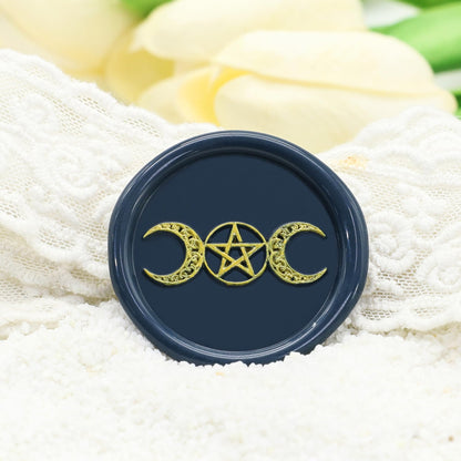 SWANGSA Triple Moon Goddess Wax Seal Stamp Kit with 200pcs Sealing Wax Beads, Great for Wedding Invitations, Christmas, Halloween, Wine Packages, Gift Wraps