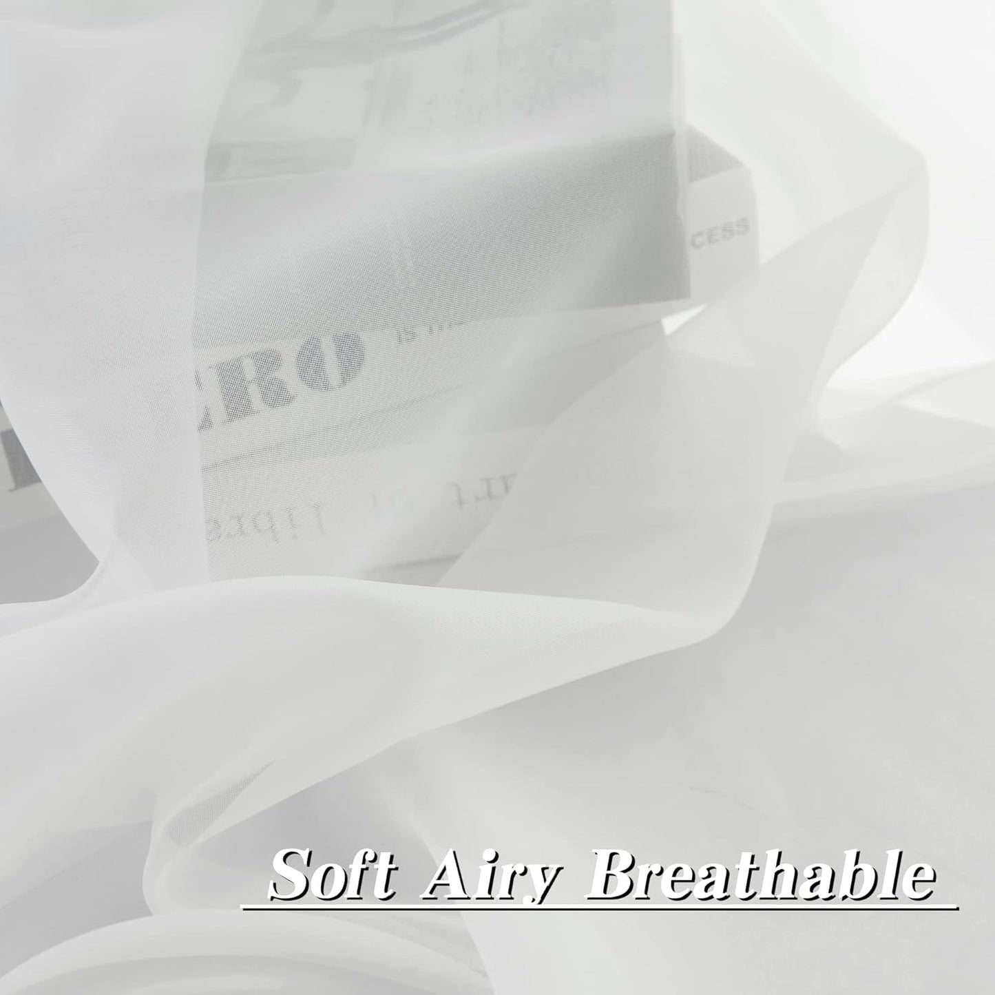 White Sheer Curtains - 54 inches Long for Bedroom, Top Rod Pocket Sheer Window Panels for Nursery, Living Room