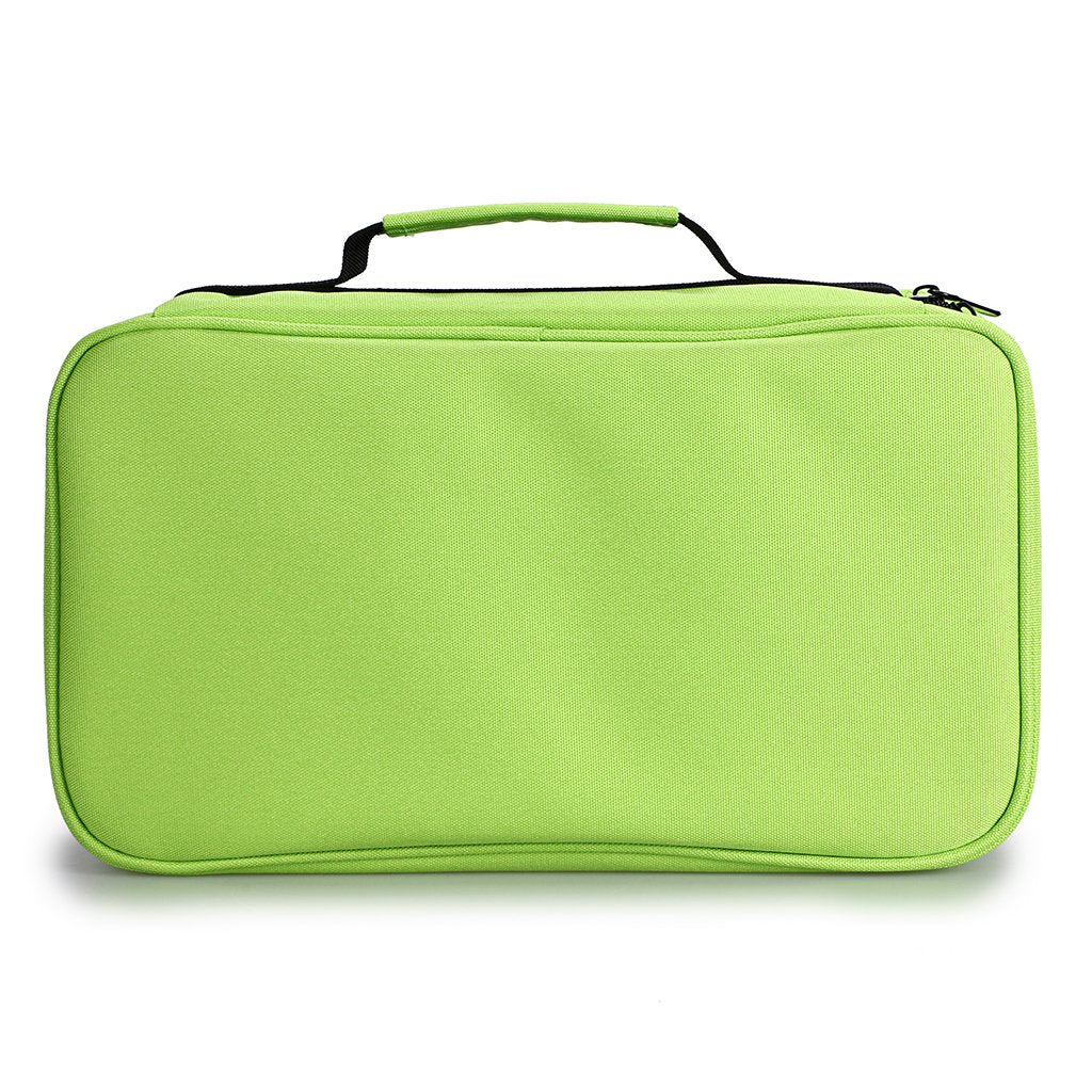 BTSKY Art Marker Carrying Case Lipstick Organizer-60 Slots Canvas Zippered Markers Storage for Touch Spectrum Noir Paint Sharpie Markers, Empty Wallet Only(Green)