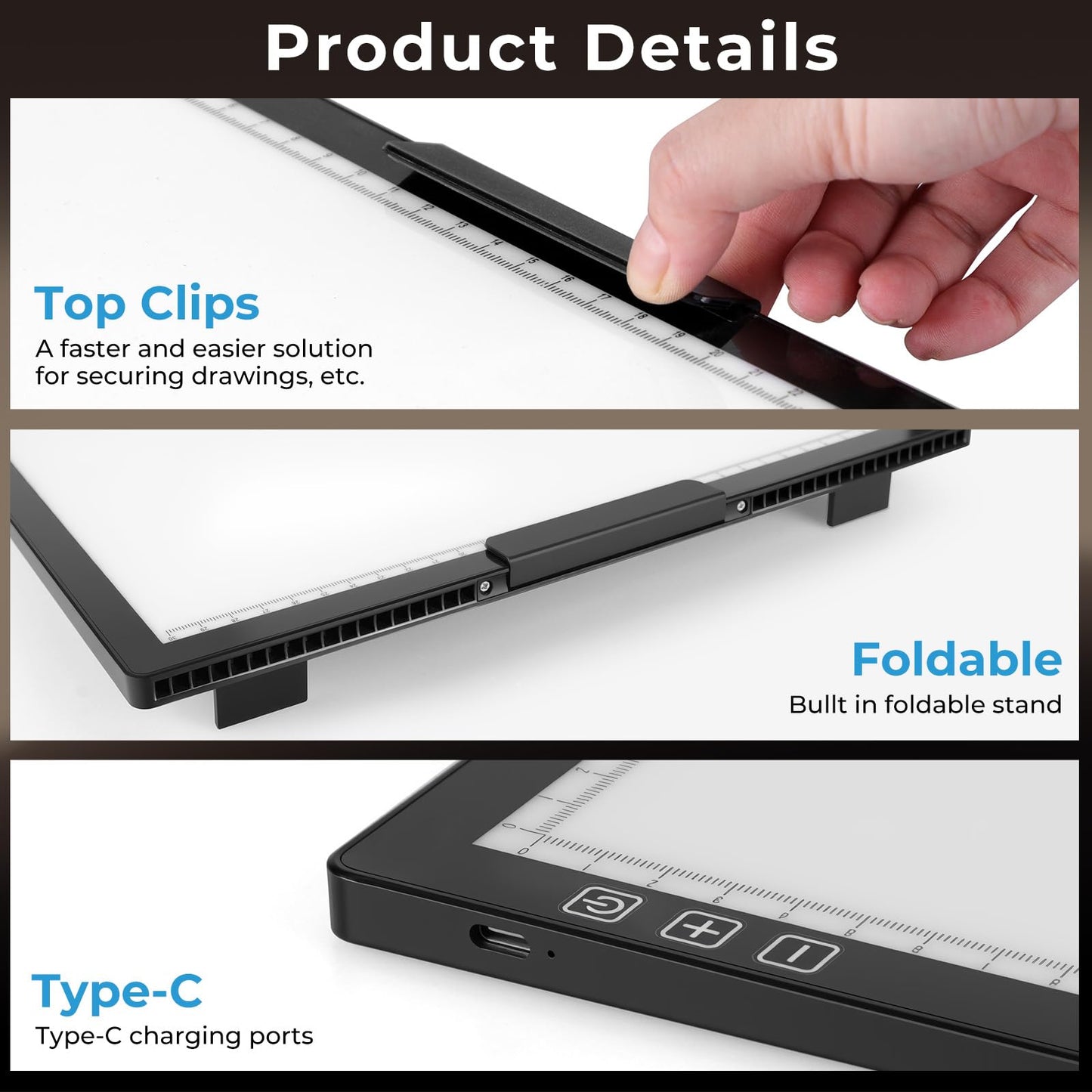 Bylitodt Cordless A4 Light Pad, Diamond Art Light Board with Stand, Tracing Box with 6 Brightness, Artist Tracing Table for Drawing, Weeding Vinyl, Sketching, Animation, Diamond Painting Accessories