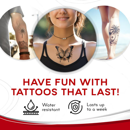 BubblePop! Printable Temporary Tattoo Paper for Inkjet Printer - Skin-Safe, Water-Resistant, Blank 8.5x11” Sheets for Personalized Designs - Make Your Own Temporary Tattoos at Home - 10 Set