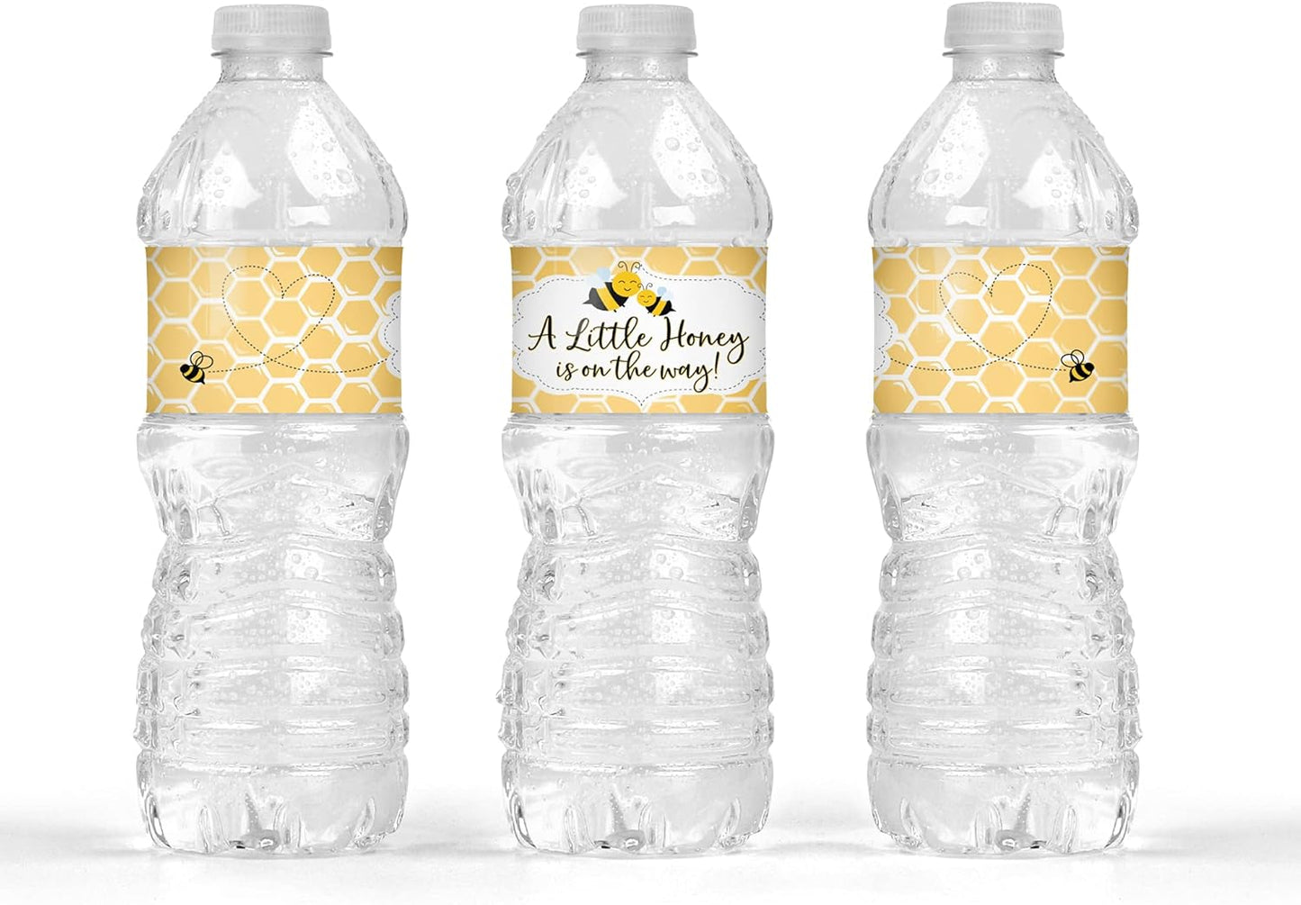 25 Your Main Event Prints Mom to Bee Baby Shower Bottle Wraps - Yellow Neutral Water Bottle Labels - Perfect Decoration