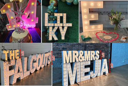 JoyBox Design 2FT Marquee Light Up Letters Numbers, Mosaic Balloon Frame, Party Decoration for Birthday, Wedding, Anniversary, Graduation – Letter T