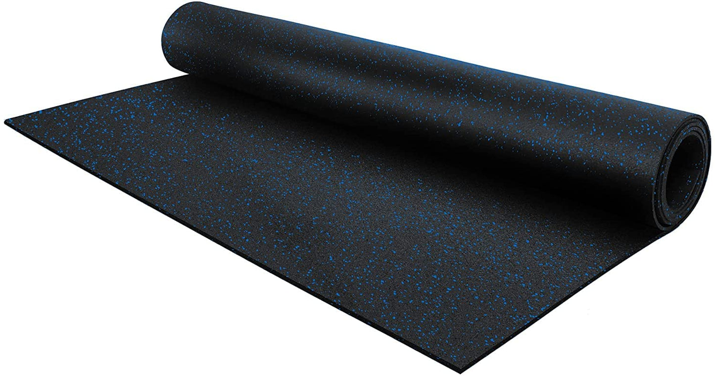 Flooring Inc 1/4" Tough Rubber Flooring Roll | Flexible Recycled Rubber Gym Floor Mats for Home Gym | Heavy Duty Rubber Mat for Home Gyms, Sheds, Horse Stall Mat or Trailer | 5-4’x10’ | Blue