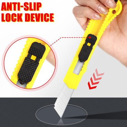 WILLBOND 120 Pack Box Cutter Retractable Utility Knife 18 mm Wide Blade Card Cutter with Snap off for Cardboard Art Craft for Office and Home Use (Multicolor)