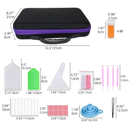 LEIYULY 60 Slots Storage Container for Diamond Art Kits with Diamond Art pens Tools and Portable Bead Storage Boxes, Diamond Art Storage Case and Diamond Art Storage Case