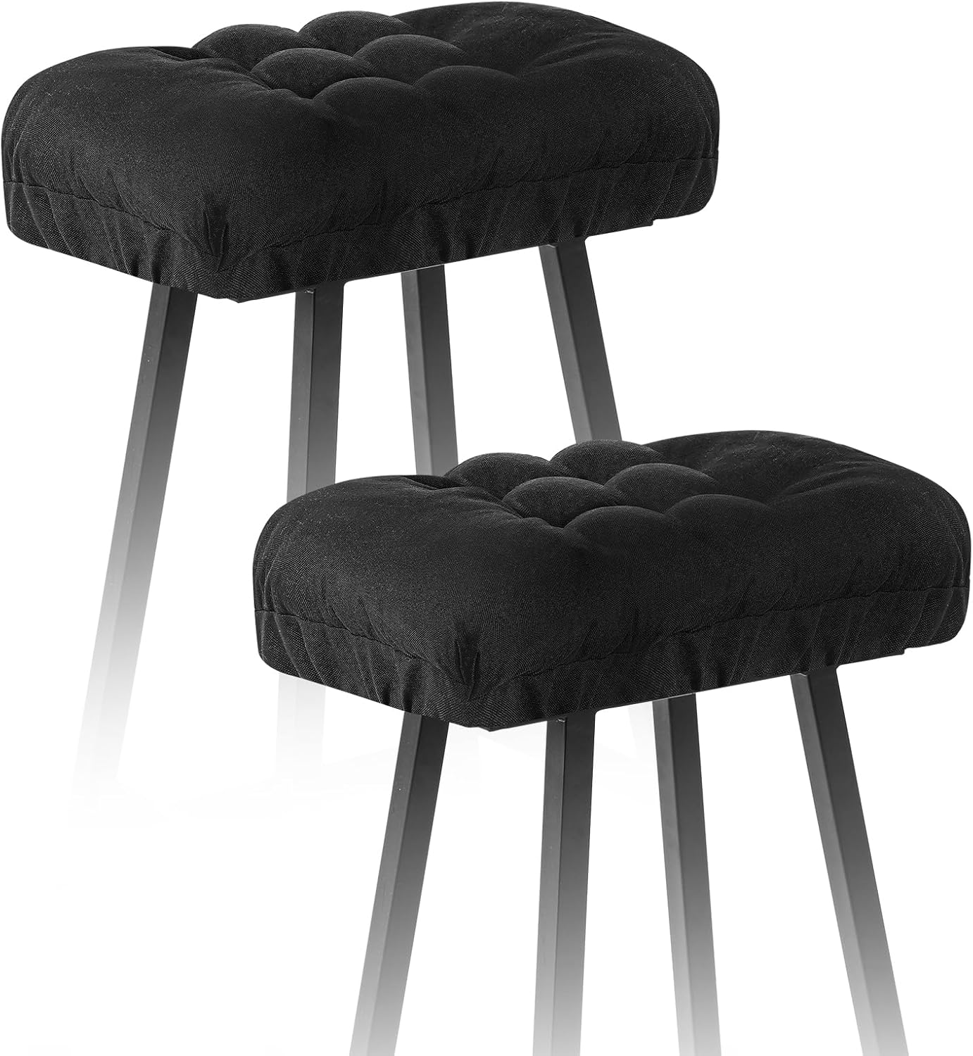 2 17 12 Inch Set Counter Marsui Pcs x Bar Stool Covers Rectangle Soft Bar Stool Cushions with Elastic Band Padded Seat