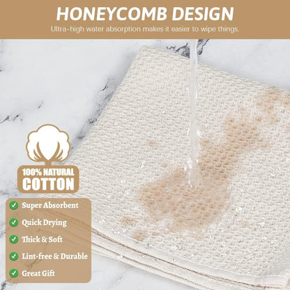 Nialnant Kitchen Towels Set - 100% Cotton Soft Absorbent Dishcloths | Quick Drying, 12x12 Inches, Multi-Color