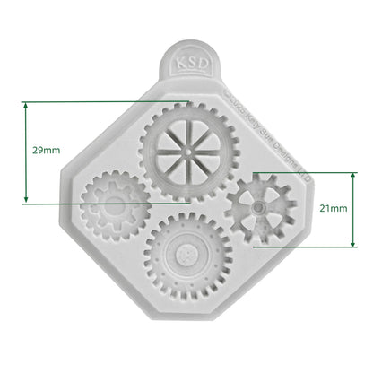 Cosmic Shimmer Mini Cogs & Gears Silicone Mold for Crafting. Use with Air Dry & Polymer Clay, Resin, Wax, Cold Porcelain & More. Cogs are 0.8 & 1.1 Inches. from Katy Sue Craft Molds