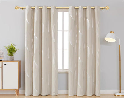 HOTOZON Heavy Duty Curtain Rod Gold, 32 to 58 Inch Decorative Single Drapery Rod with Exquisite Twisted Finials