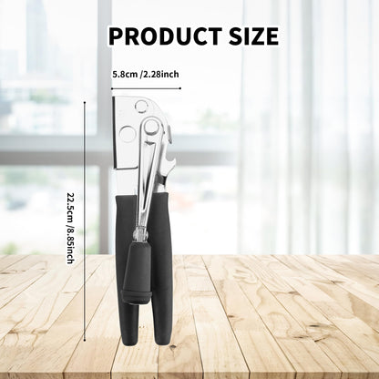 KEJJNYER 2 Pack Commercial Can Opener Manual Heavy Duty, Stainless Steel Handheld Can Openers for Large Cans, Smooth Edge Crank Can Opener for Kitchen