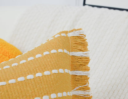 12 36,Clasic Decorative Farmhouse Extra Long Lumbar Throw Pillow Cover x Striped Textured Cotton Boho Long Body Pillow