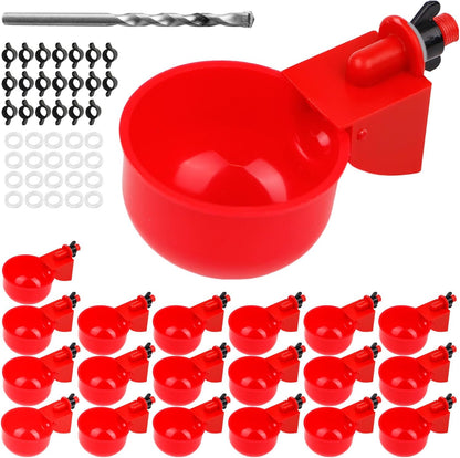 20 Pack Chicken Water Cups, Automatic Chicken Waterer for Poultry Automatic Chicken Watering System, Long-Lasting Use