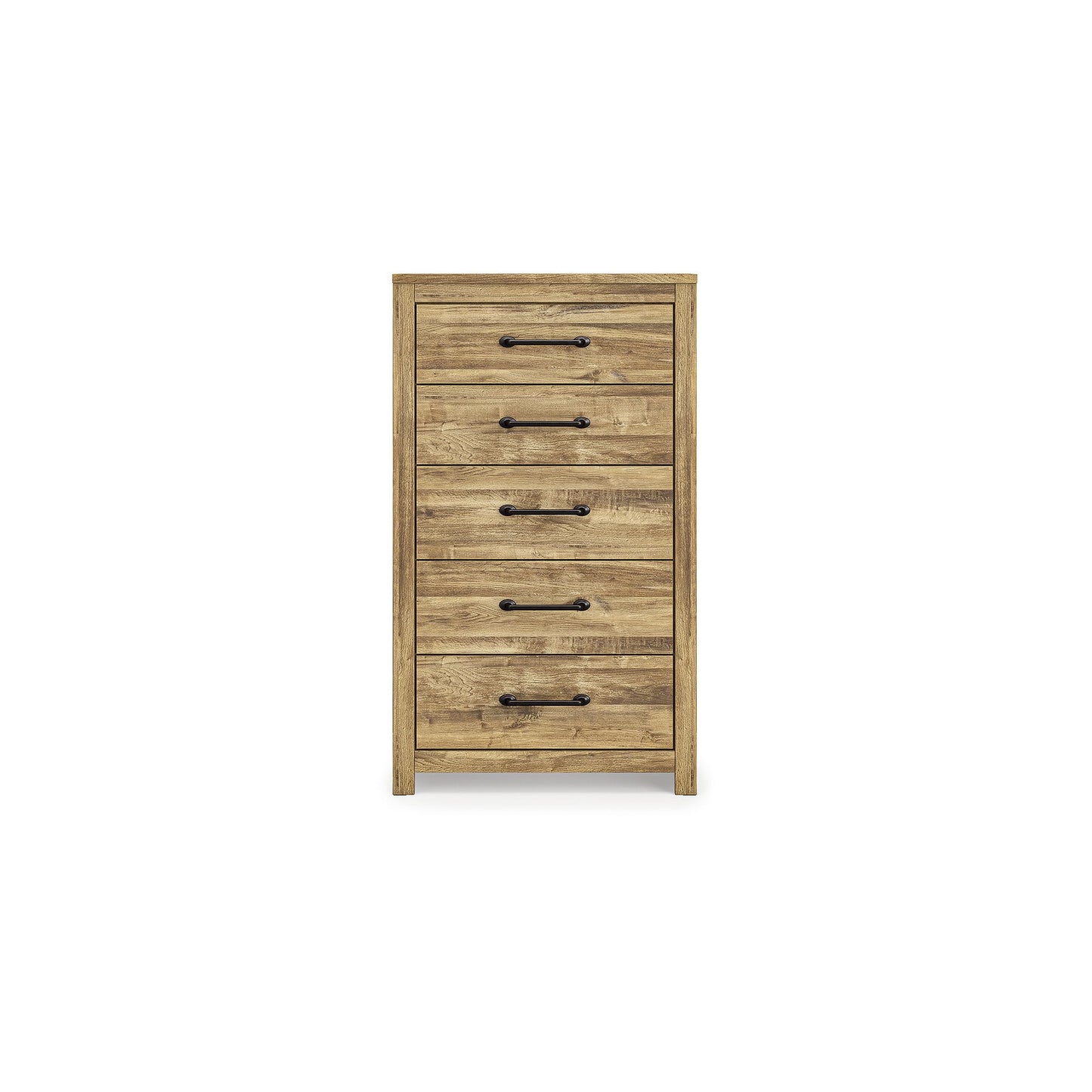 Signature Design by Ashley Hastiport Farmhouse 5-Drawer Chest with Safety Stop, Light Brown