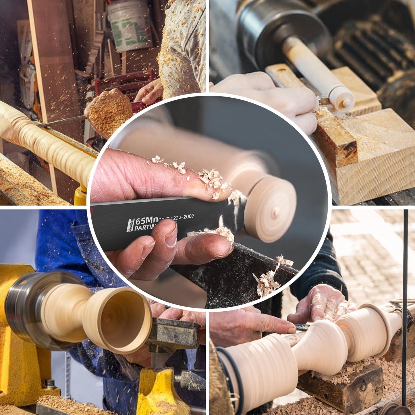 ViewReal Woodturning Parting Tool,Durable Wood Lathe Tools 65Mn Steel Blade, Aluminum Alloy Handle, Precision Wood Lathe Chisel for Carving and Cutting – Ideal for Craftsmen and Hobbyists